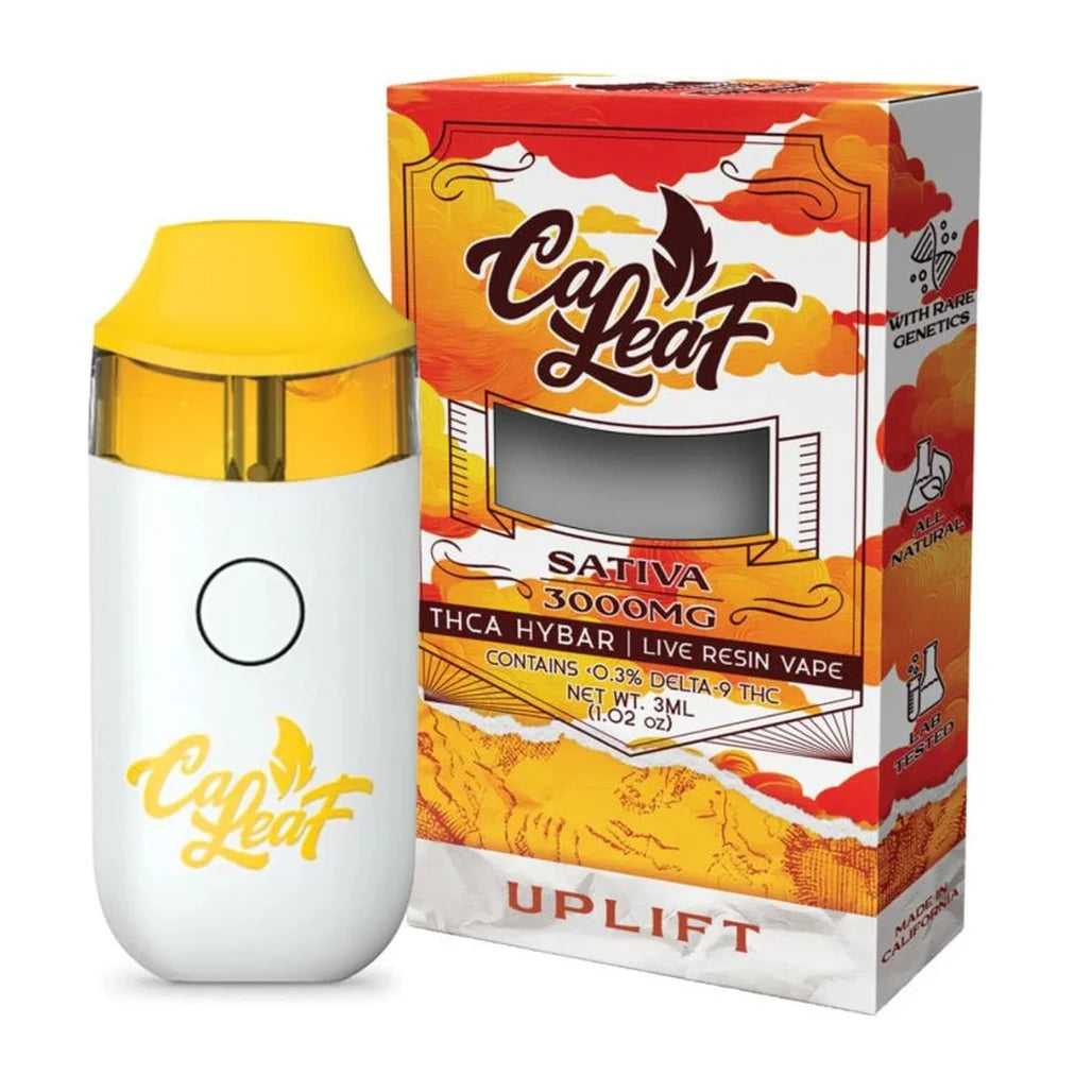 CaLeaf THCA Hybar 3000mg live resin disposable, Uplift (sativa)