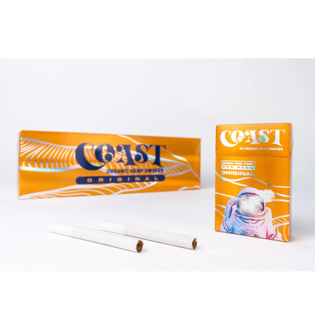 Coast CBD Smokes Original pack and cigarettes
