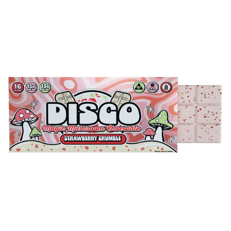 Disco Magic Strawberry Crumble Mushroom Chocolate Bar 15g