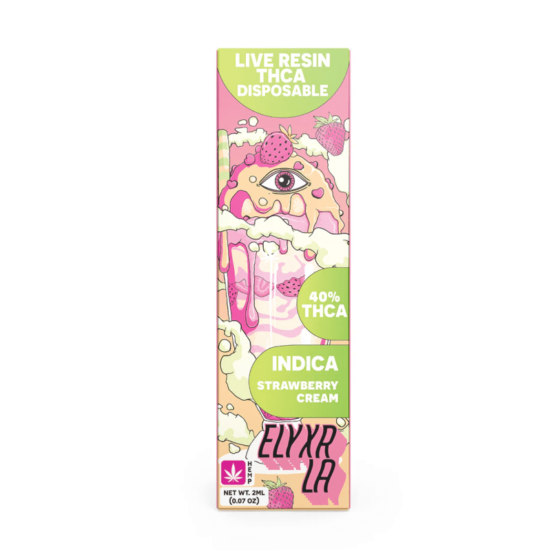 Elyxr LA Strawberry Cream 2g Live Resin THCA Disposable (Indica)