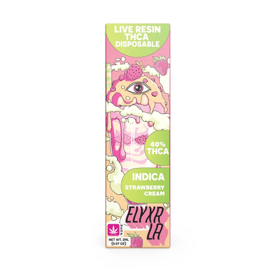 Elyxr LA Strawberry Cream 2g live resin THCA disposable (indica)
