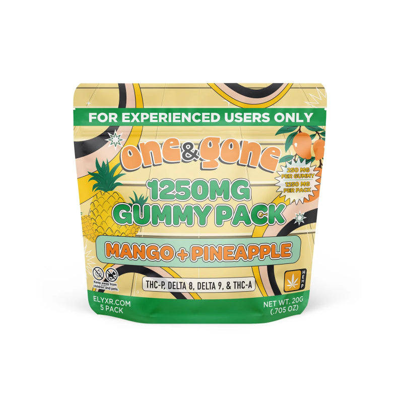 Elyxr LA One & Gone Mango + Pineapple Gummies – 250mg+ Ultra-Potent THC-P Blend