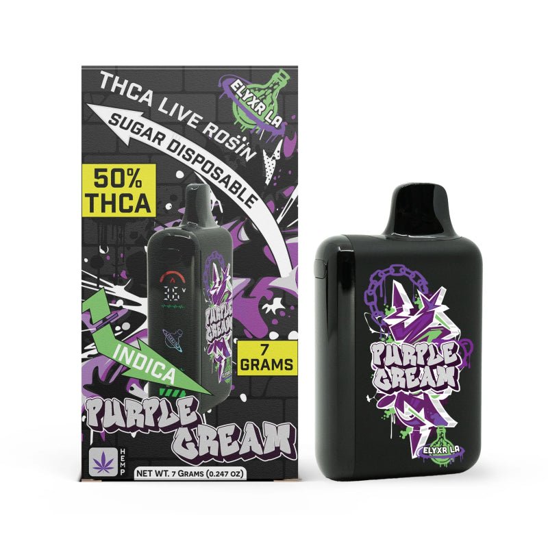Elyxr LA Purple Cream THC-A Live Rosin Sugar Disposable 7000mg (Indica)