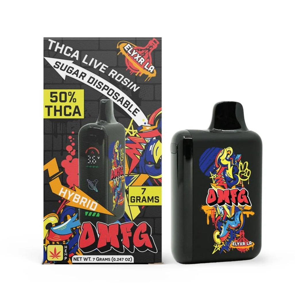 Elyxr LA OMFG THC-A live rosin sugar disposable 7000mg (hybrid)