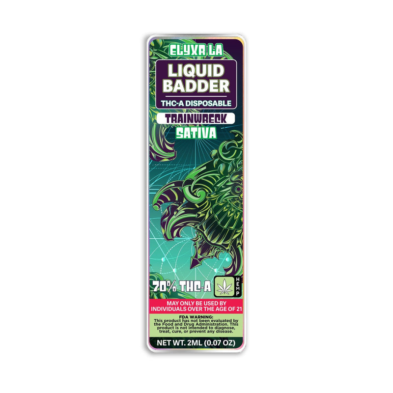 Elyxr LA Trainwreck 70% THCa Liquid Badder Disposable 2g – Spicy Cerebral Sativa
