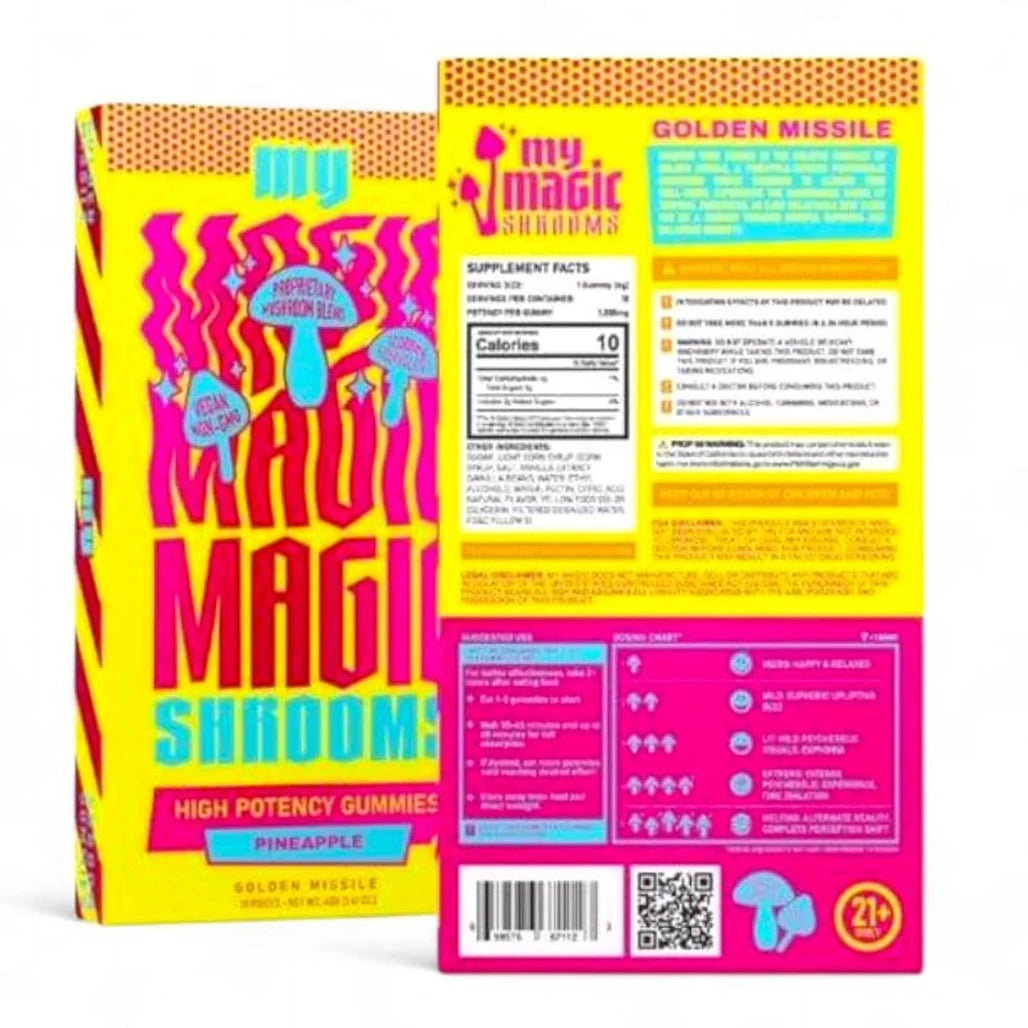 My Magic Shrooms Pineapple high-potency gummies box