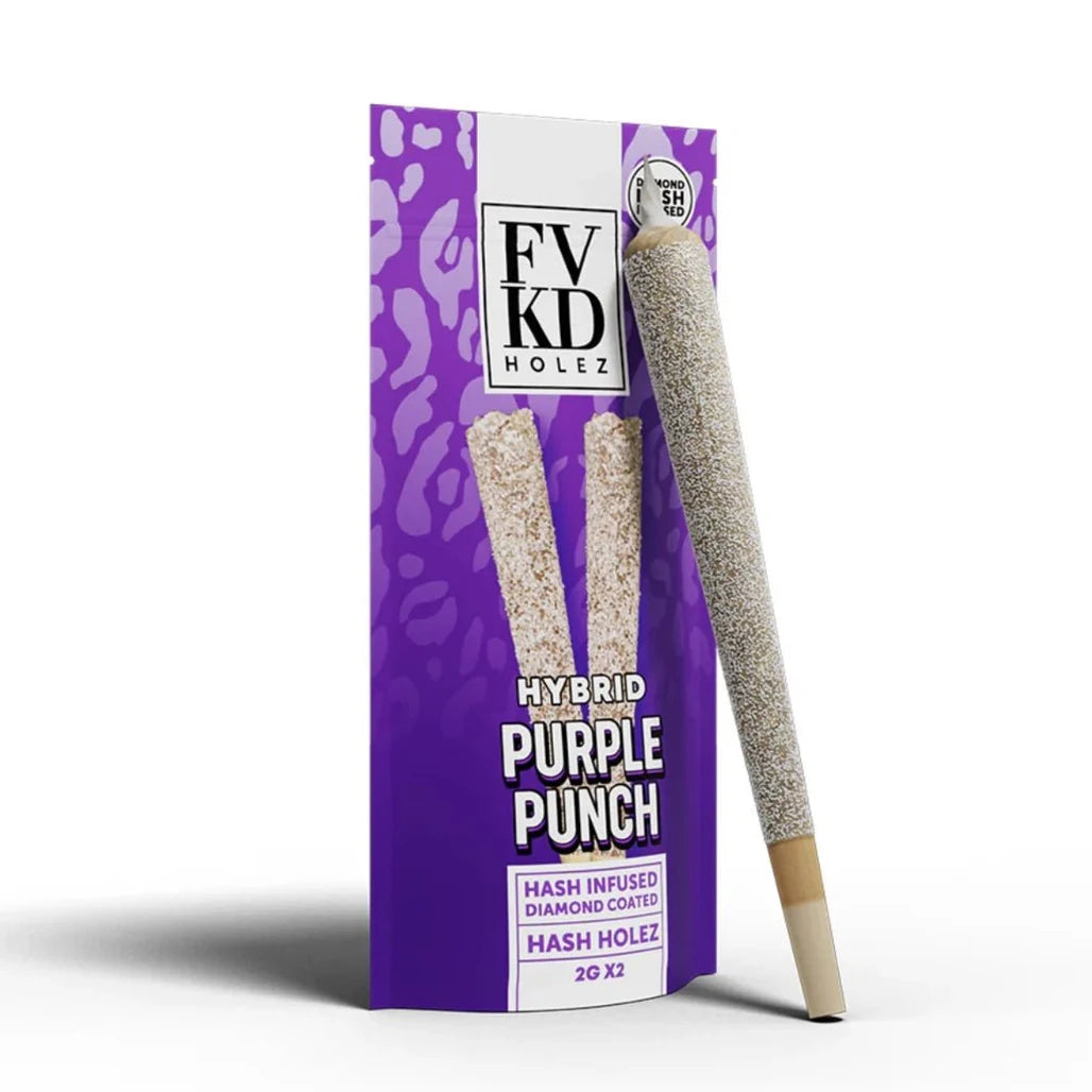 FVKD Hash Holez 2 × 2g THC-A pre-rolls, Purple Punch (hybrid)