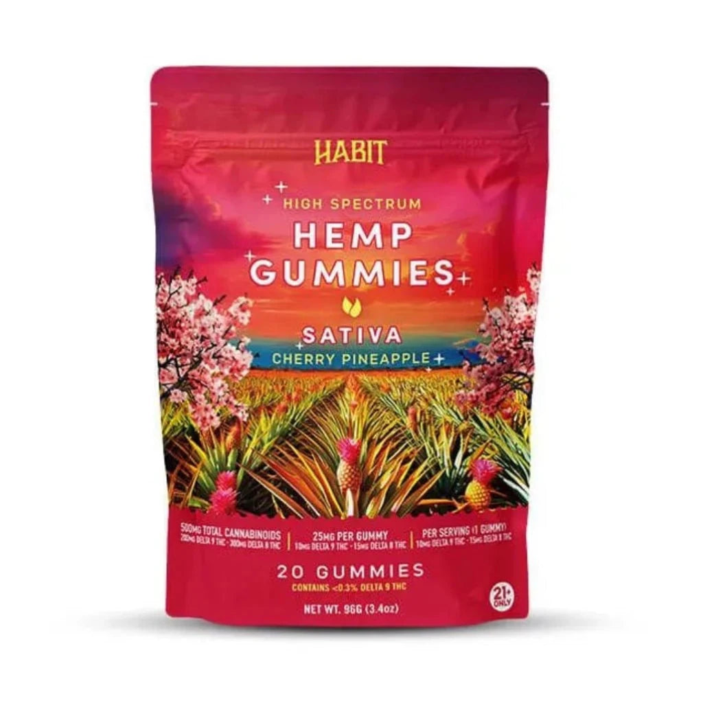 Habit Delta-9 + Delta-8 THC Gummies 20ct Cherry Pineapple Sativa jar