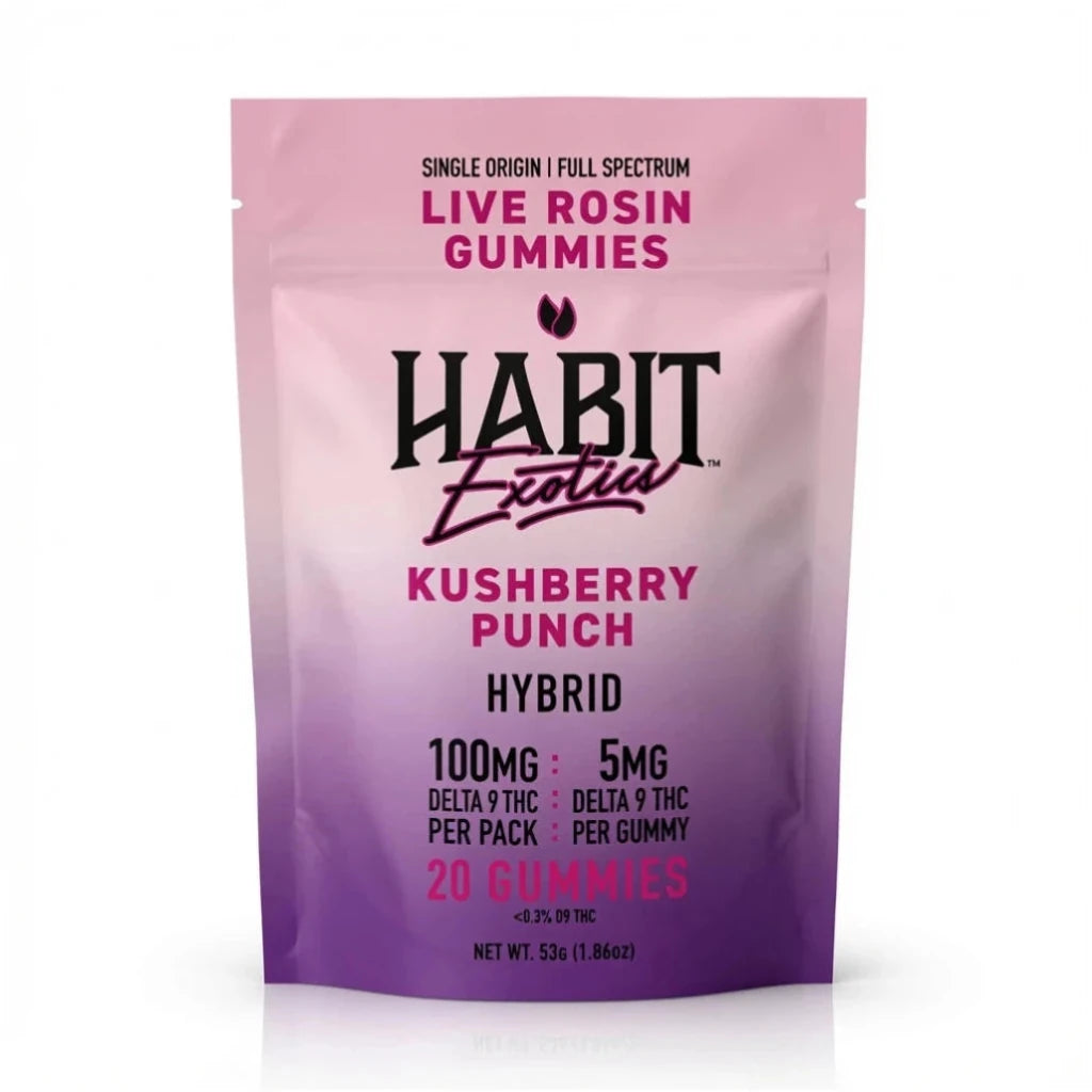 Habit Delta-9 Live Rosin Gummies 5mg Kushberry Punch Hybrid jar