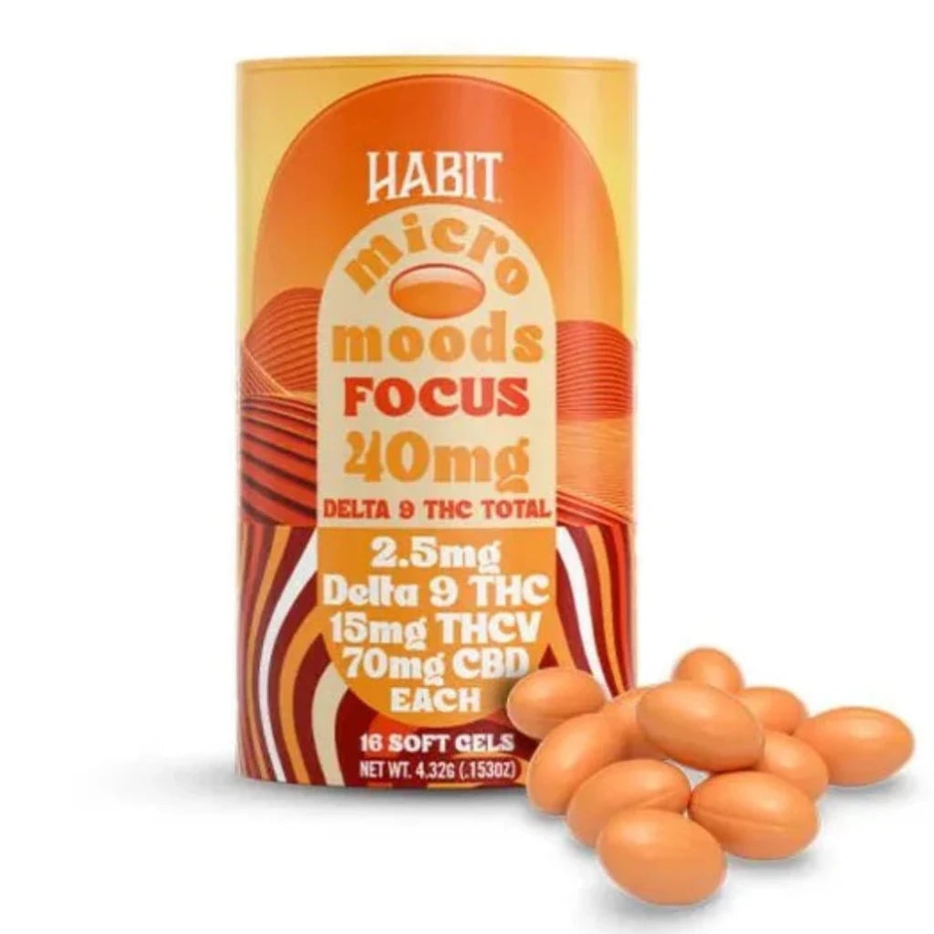 Habit Micro Moods Soft Gels Focus blend 2.5mg Delta-9 + THCV + CBD