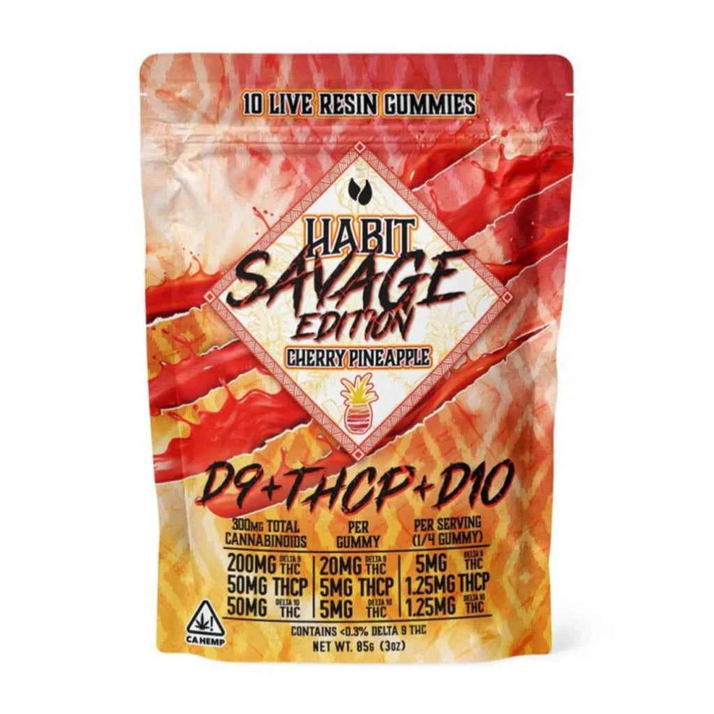Habit Savage Cherry Pineapple 30mg THC-P blend gummies