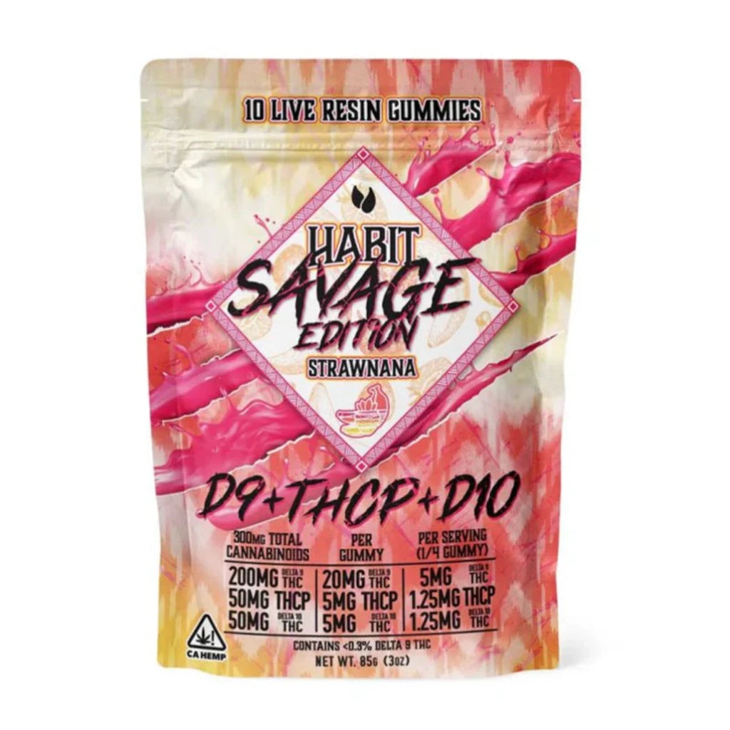 Habit Savage Strawnana 30mg THC-P blend gummies