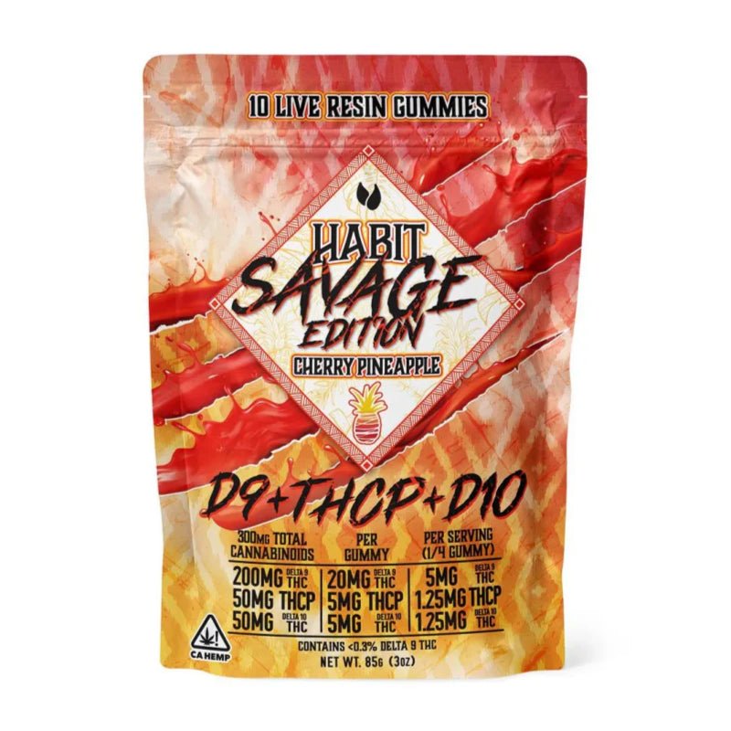 Habit Savage Cherry Pineapple 30mg THC-P Blend Gummies