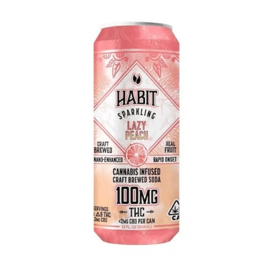 Habit Sparkling Delta-9 drink Lazy Peach can