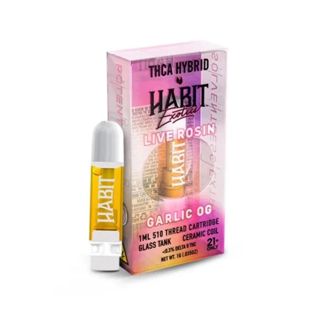 Habit 1g Live Rosin 510 Cartridge - Garlic OG - Hybrid