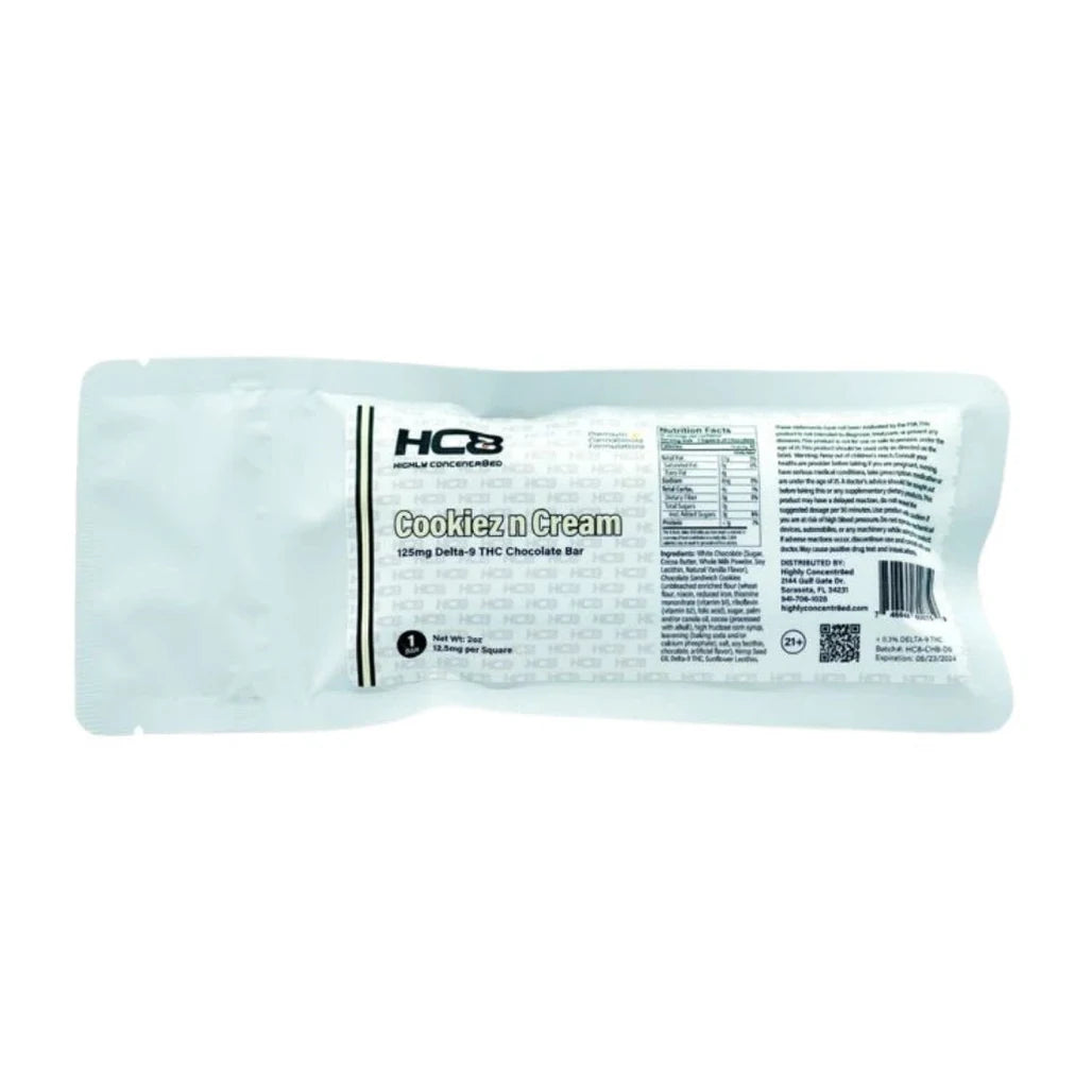 Highly Concentr8ed Cookiez & Cream Delta-9 THC bar package
