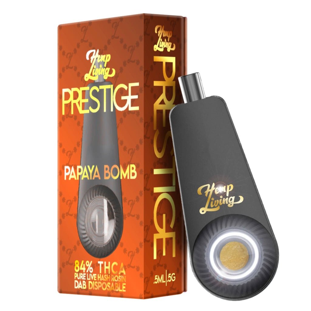 Hemp Living PRESTIGE Papaya Bomb THCA Live Hash Rosin Disposable 0.5g