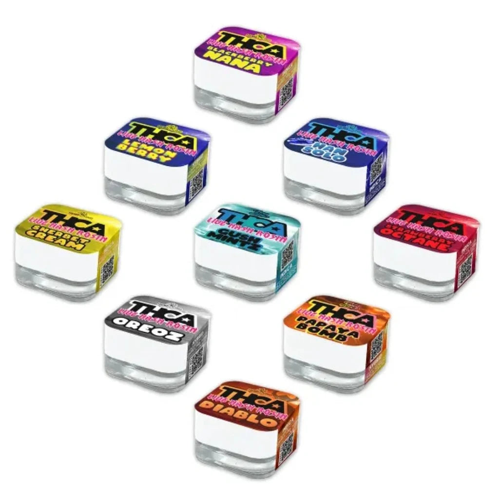 Hemp Living THCA live hash rosin 1g, all 9 strains