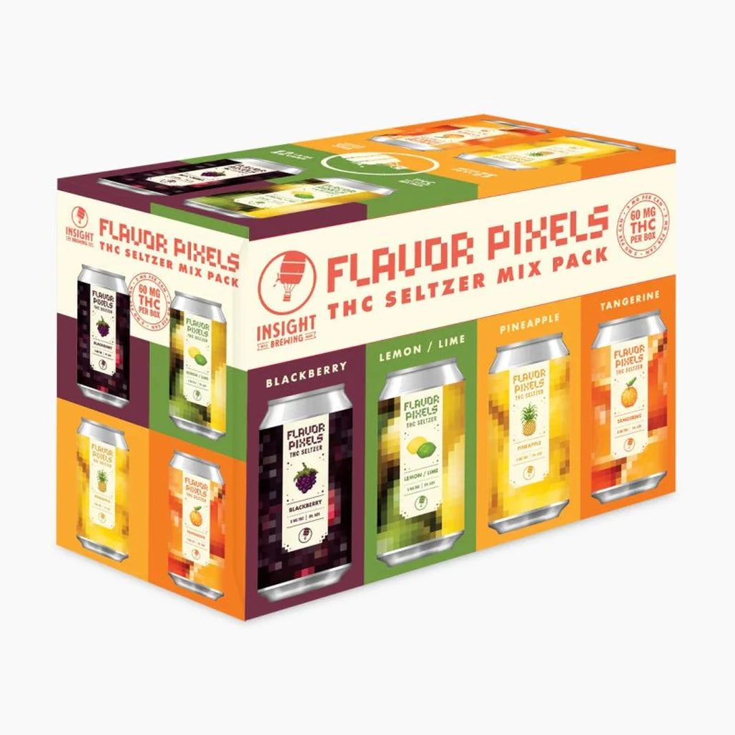 Insight Flavor Pixels THC seltzer mix pack 12-pack box