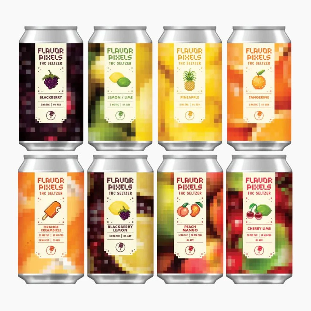 Insight Flavor Pixels 5mg THC cans: Blackberry, Lemon Lime, Pineapple, Tangerine