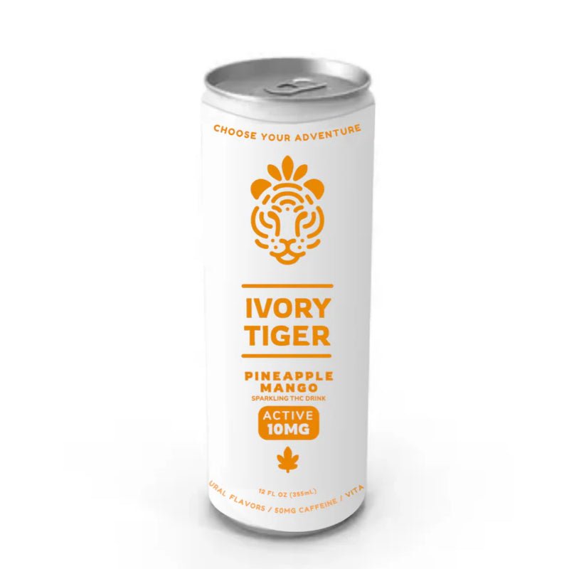 Ivory Tiger Pineapple Mango 10mg THC + 50mg Caffeine Drink