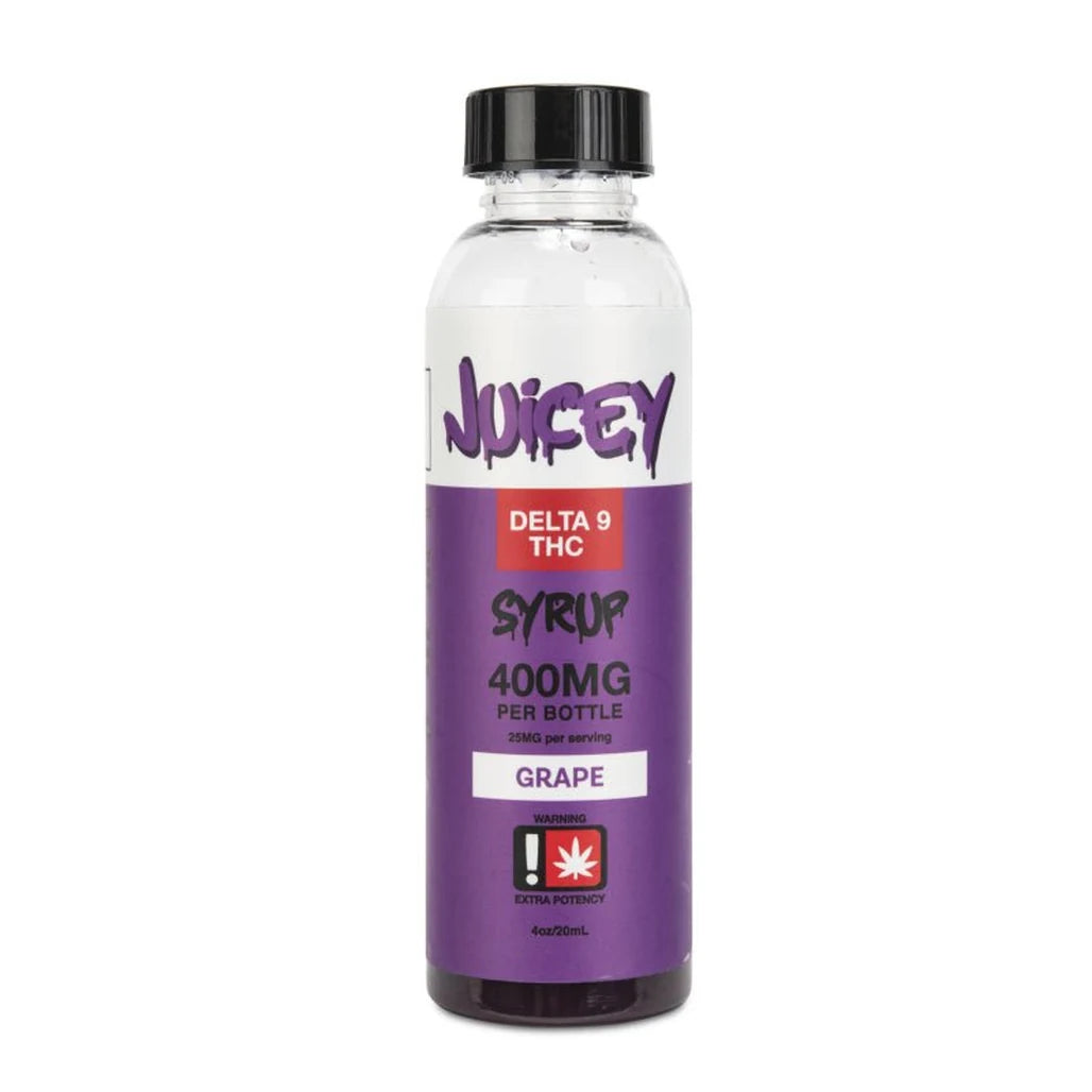 Juicey Grape Delta-9 THC syrup bottle