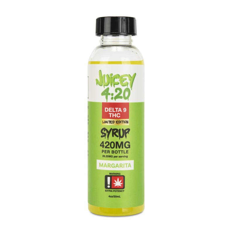 Strongest Delta-9 Vape Juice Juicey Delta-9 Syrup 400mg+  Blue Razz, Pia  Colada, Margarita 2g
