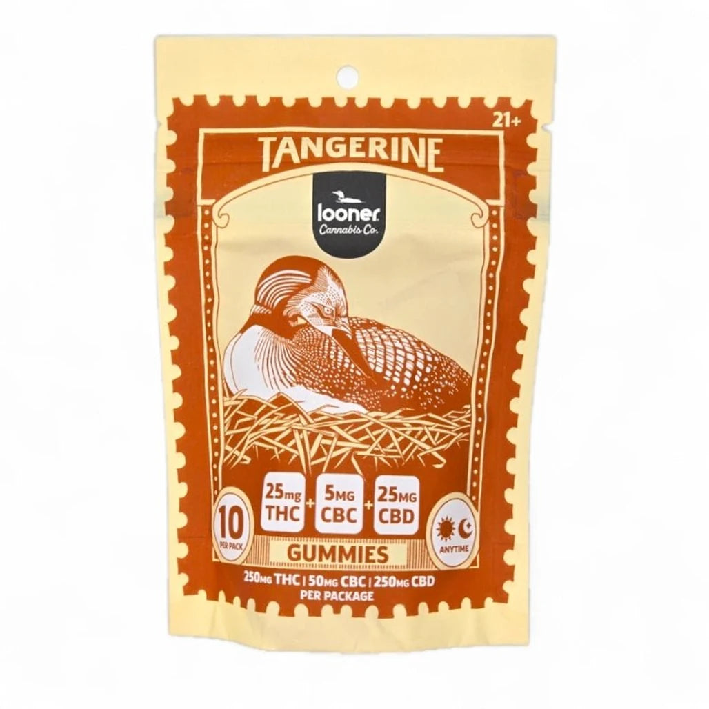 Looner Tangerine 25mg THC + 25mg CBD + 5mg CBC gummies
