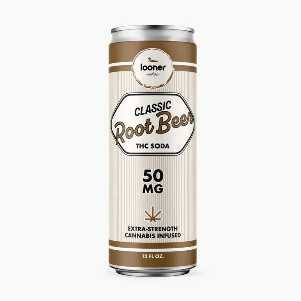 Looner Root Beer 50mg Delta-9 THC soda can