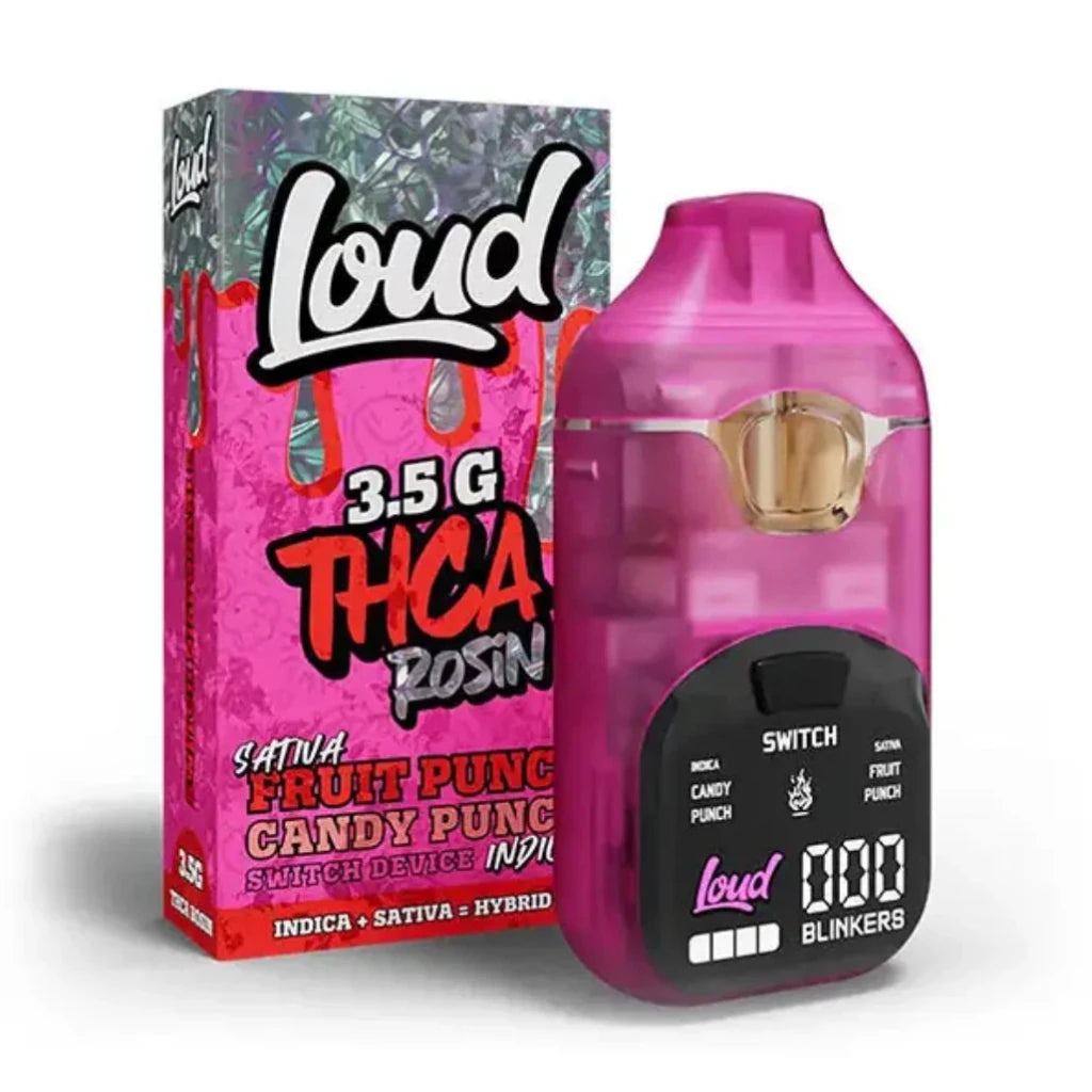 Loud 3.5g THCA Rosin Switch — Fruit Punch + Candy Punch dual-chamber disposable