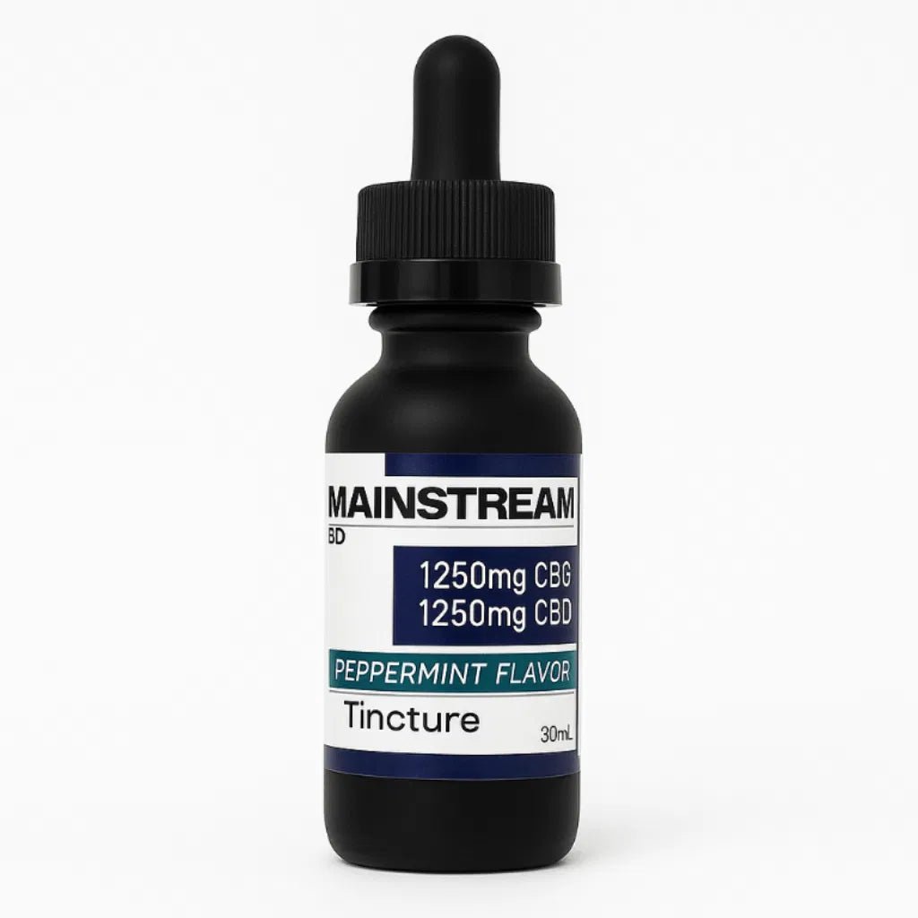 Mainstream CBD + CBG Full Spectrum Tincture 2500mg or 5000mg – Natural or Peppermint