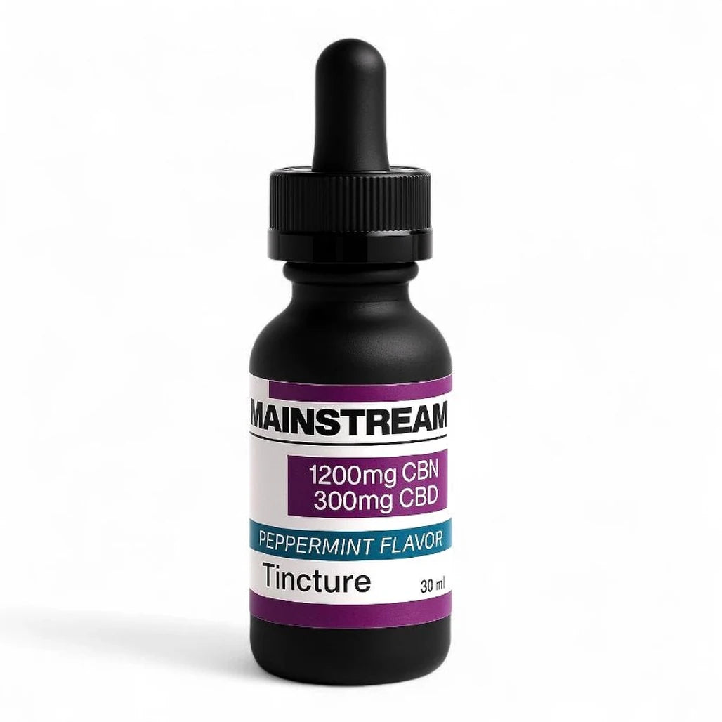 Mainstream CBD CBN + CBD Tincture 1200mg CBN, Peppermint, 30mL bottle