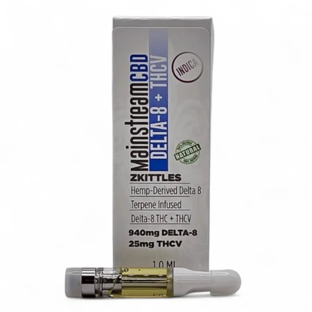 Mainstream CBD Delta-8 + THCV Cartridge 1g, Zkittles (Indica)