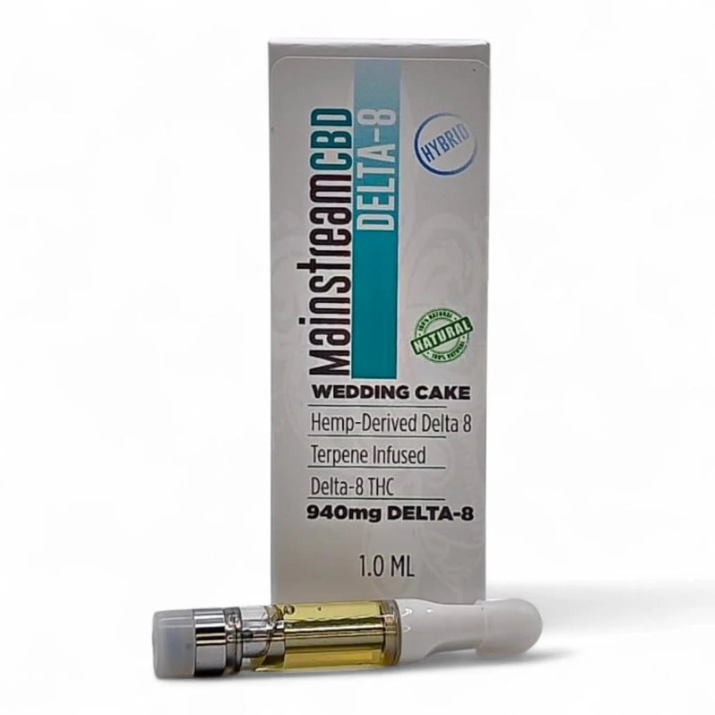 Mainstream CBD Delta-8 Vape Cartridge 980mg, Wedding Cake (Hybrid)