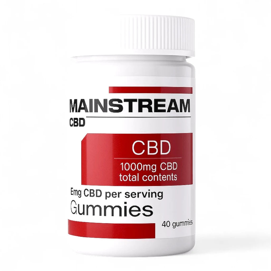 Mainstream CBD Full Spectrum CBD Gummies jar, 40 count, mixed berry