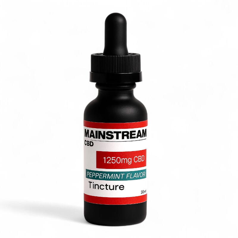 Mainstream CBD Full Spectrum Tincture 1250mg or 2500mg – Natural or Peppermint