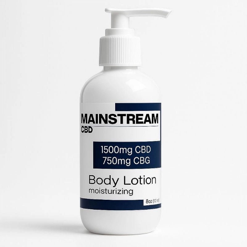 Mainstream CBD Hand & Body Lotion 1500mg CBD + 750mg CBG – 8oz Pump