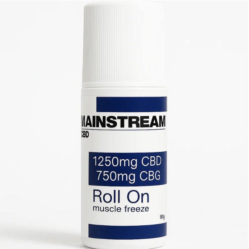 Mainstream CBD Muscle Freeze Roll-On 1250mg CBD + 750mg CBG – 3oz