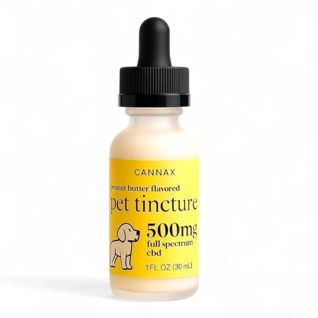 Mainstream CBD Pet Tincture 500mg Peanut Butter flavor, 30mL dropper bottle for dogs