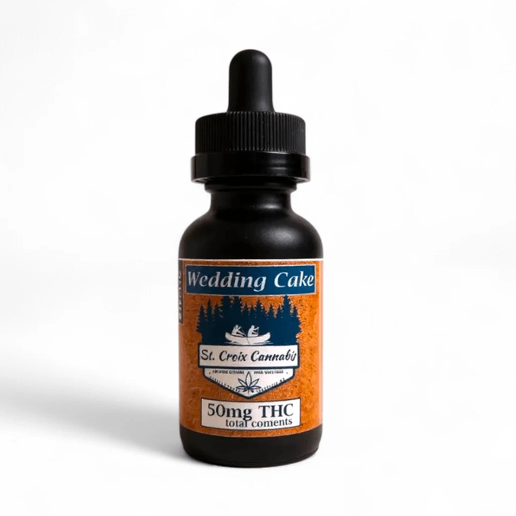 Mainstream CBD THC Tincture 50mg Wedding Cake (Hybrid), 30mL bottle