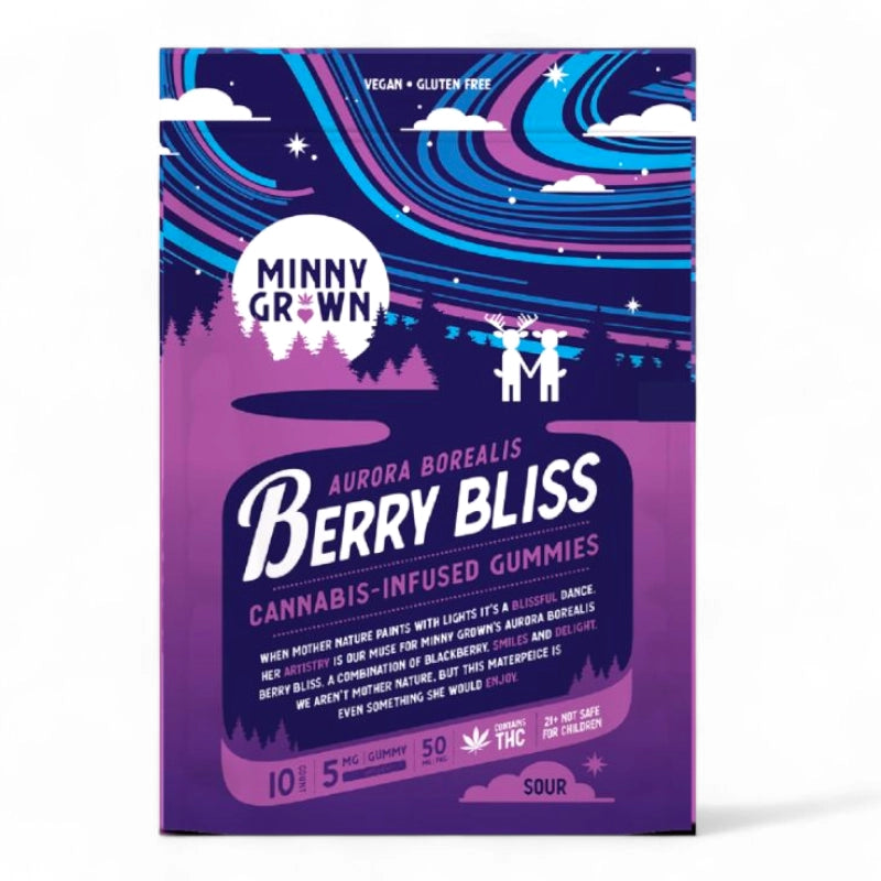 Minny Grown Aurora Borealis Berry Bliss THC Gummies 5mg – 10 Pack Wild Berry Flavor