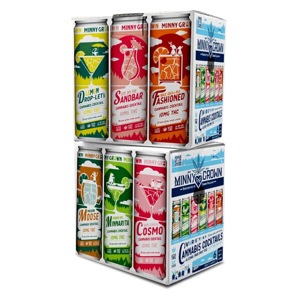 Minny Grown THC Cocktails 6-Pack – 10mg THC per Can All Flavors