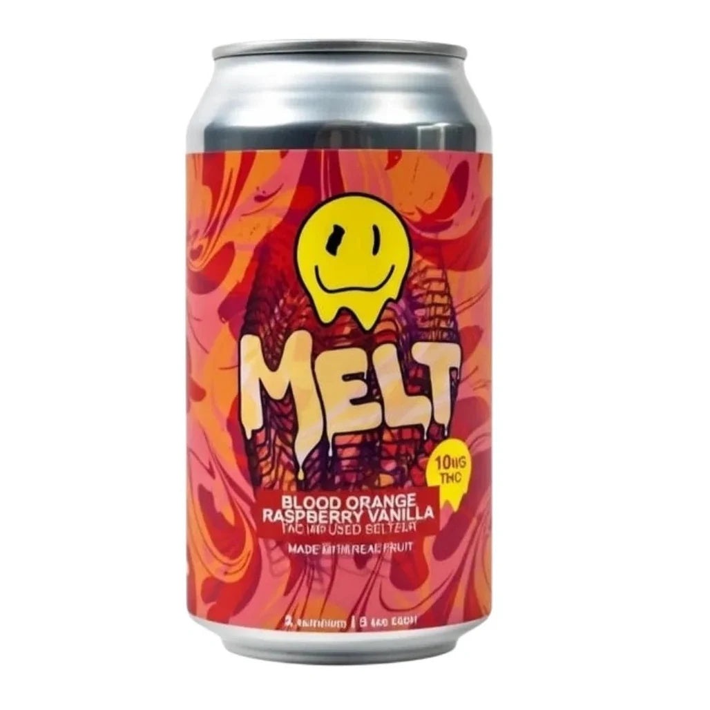 Modist Melt Blood Orange Raspberry Vanilla 10mg Delta-9 THC seltzer can