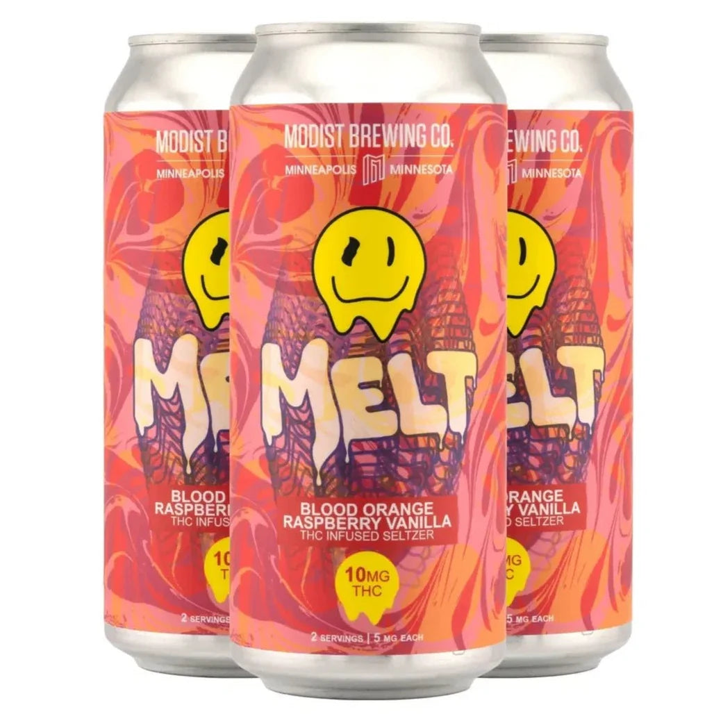 Modist Melt Blood Orange Raspberry Vanilla 10mg Delta-9 THC seltzer 4-pack