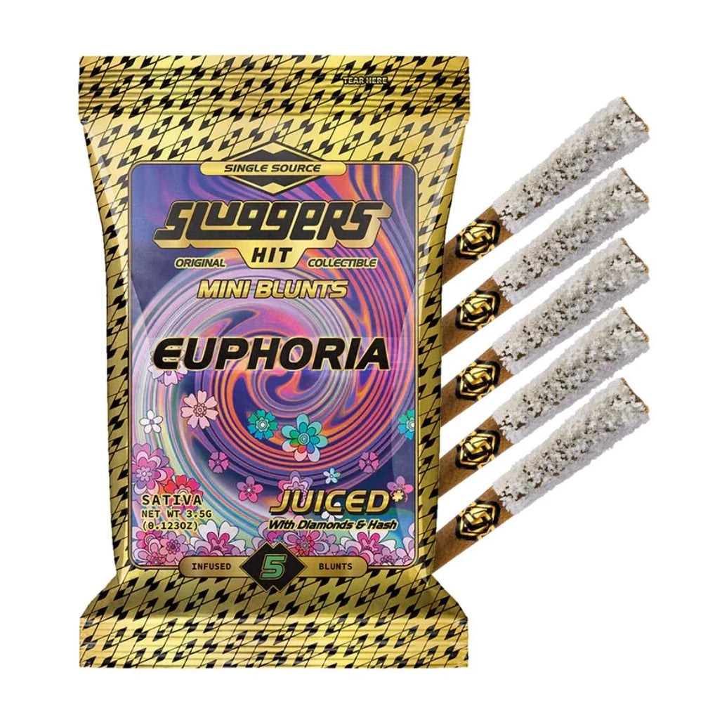 Sluggers Juiced THC-A mini blunts 5-pack, Euphoria (sativa)