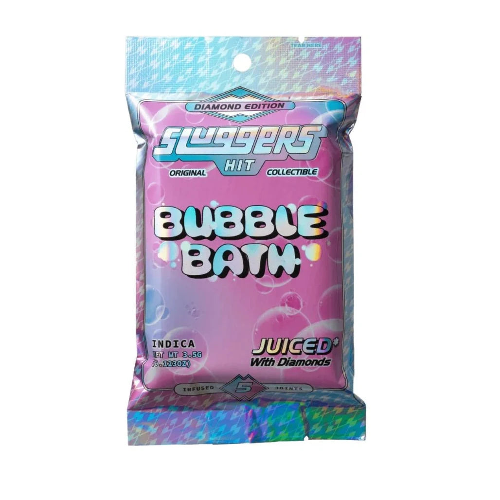 Sluggers Juiced THC-A pre-roll 5-pack, Bubble Bath (indica)