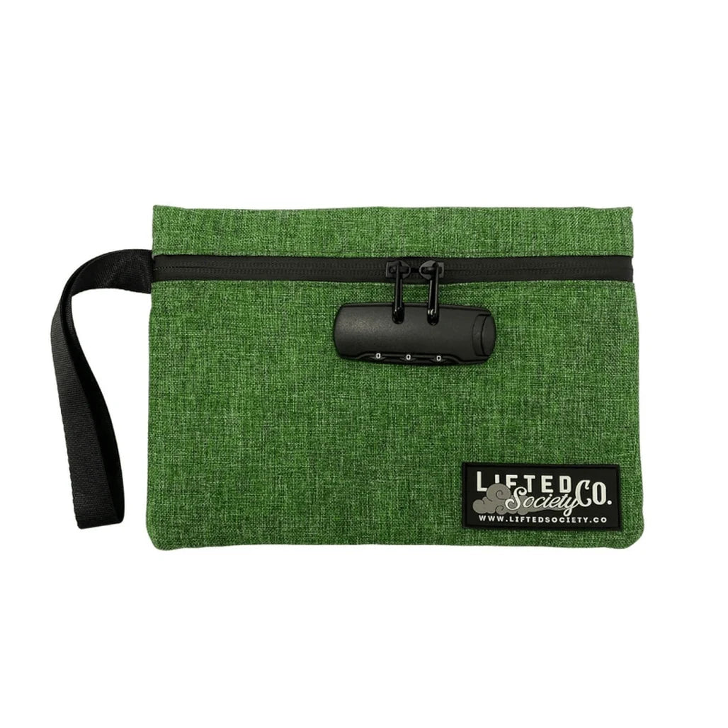 Lifted Society Co. smell resistant bag with lock, green