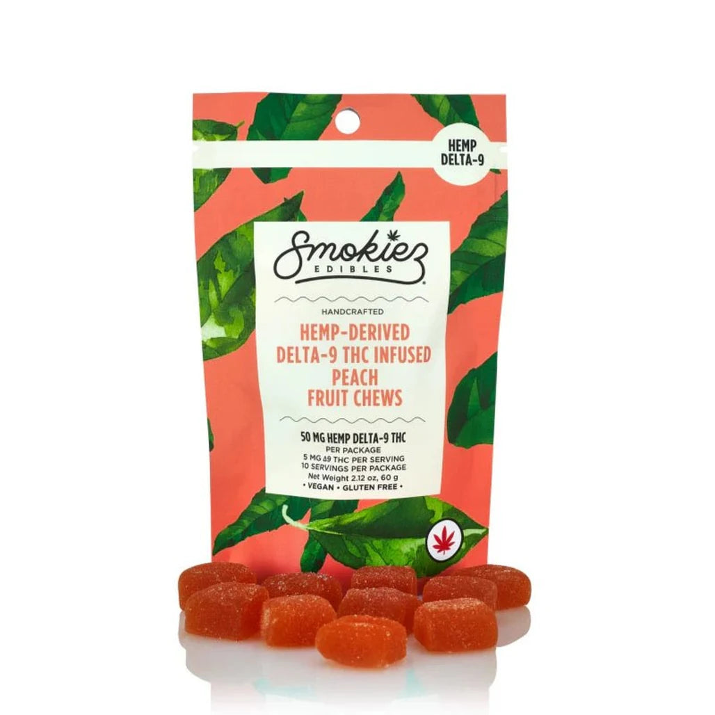 Smokiez Peach Delta-9 THC fruit chews pouch