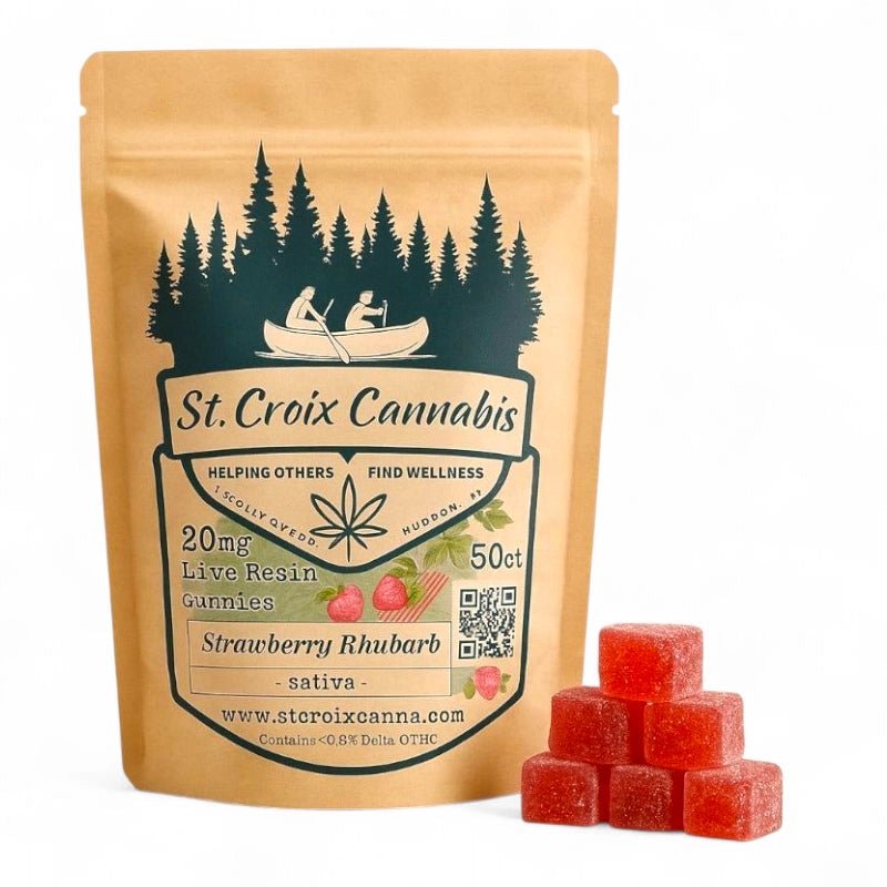 St. Croix Canna Strawberry Rhubarb 20mg Delta 9 Gummies – Uplifting Sativa-50ct
