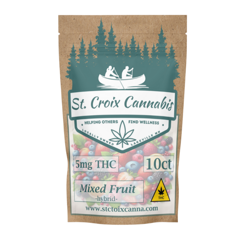 St Croix Canna Mixed Fruit 5mg THC Gummies – Classic Hybrid Flavor